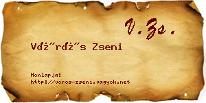 Vörös Zseni névjegykártya
