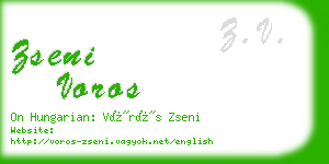 zseni voros business card